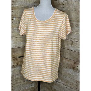MARKET & SPRUCE  CASUAL CLASSIC EVERYDAY WEAR STRIPED STRETCH T-SHIRT SZ. MEDIUM